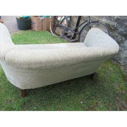 3 - A two seater sofa, raised on short cabriole legs, width 60ins x depth 28ins x height 26in