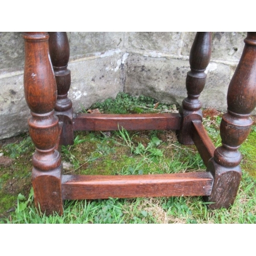 30 - An oak coffin stool, of rectangular form, 16.5ins x 11ins, height 18.5ins