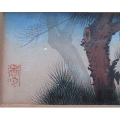 122 - Two Oriental colour prints, 2ins x 7ins