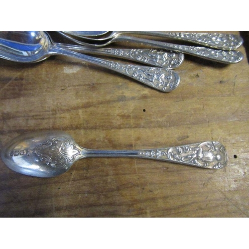 140 - A set of six silver teaspoons