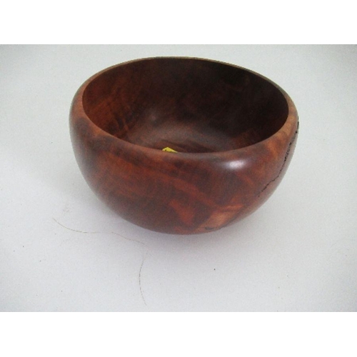 146 - A grass tree shallow dish, diameter 13.5ins, together with a Jarrah Burl bowl, diameter 7.5ins