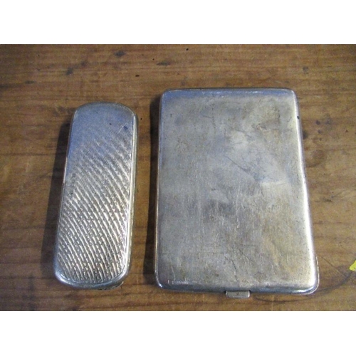 155 - A hallmarked silver spectacles case, together with a hallmarked silver cigarette case