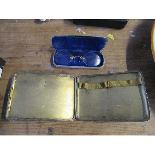 155 - A hallmarked silver spectacles case, together with a hallmarked silver cigarette case