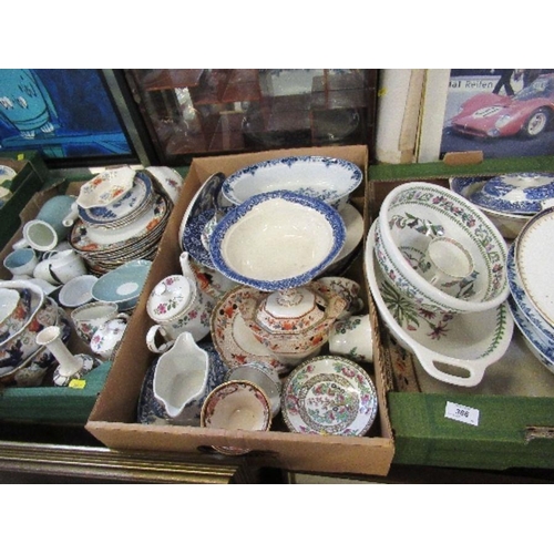 366 - Three boxes of china, to include Portmeirion, blue and white, Susie Cooper coffee ware, etc.