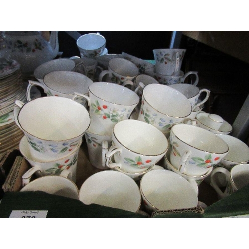 378 - Two boxes of Strawberry Fields tea and dinner ware