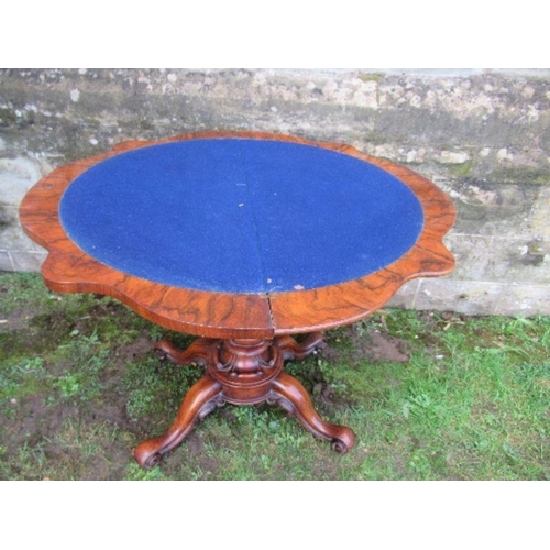 42 - A burr walnut card table, width 36ins