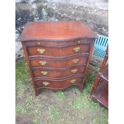 43 - An oak bureau bookcase, width 30ins x height 80ins, together with a hall stand, and a serpentine sha... 