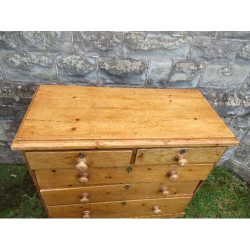 44 - A pine chest of drawers, comprising two short drawers over three long, width 39ins x depth 17ins x h... 