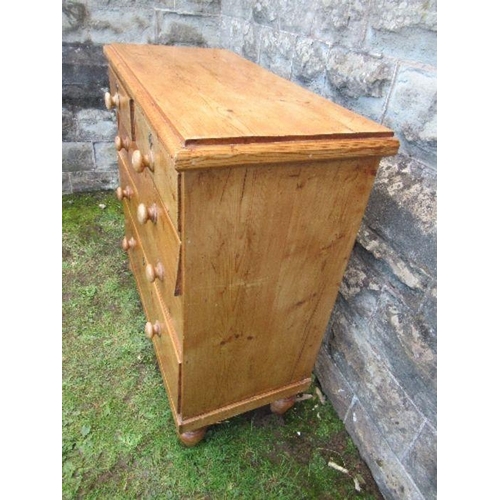 44 - A pine chest of drawers, comprising two short drawers over three long, width 39ins x depth 17ins x h... 