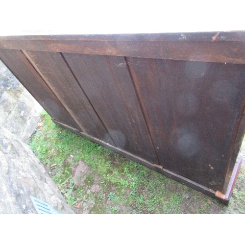 50 - A Victorian burr walnut break front glazed cabinet, with adjustable shelves, width 72ins