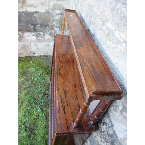 51 - A Victorian rosewood set of shelves, with mirror above, adjustable shelves, width 43ins x depth 8ins... 