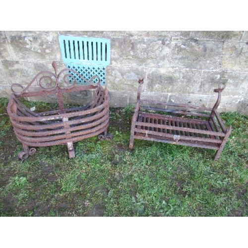 64 - Two wrought iron fire grates, widths 22ins and 21ins