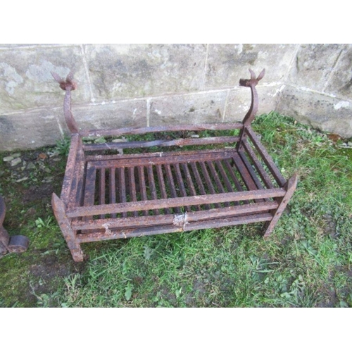 64 - Two wrought iron fire grates, widths 22ins and 21ins