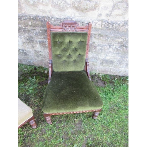 67 - Two Edwardian easy chairs