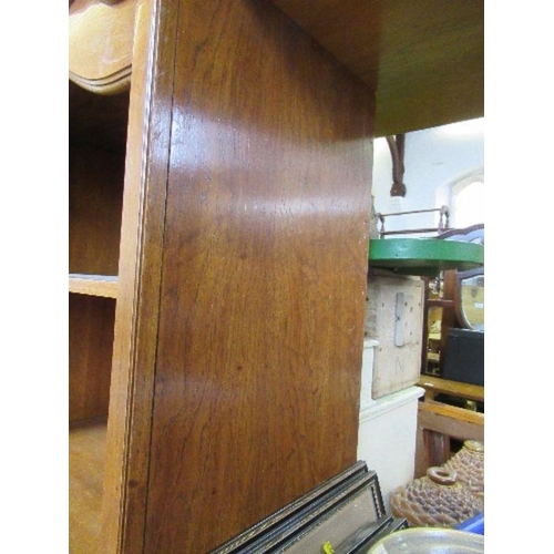 72 - A Thomasville oak and burr wood cabinet, fitted with a shelf over fall flap and drawers, af, height ... 