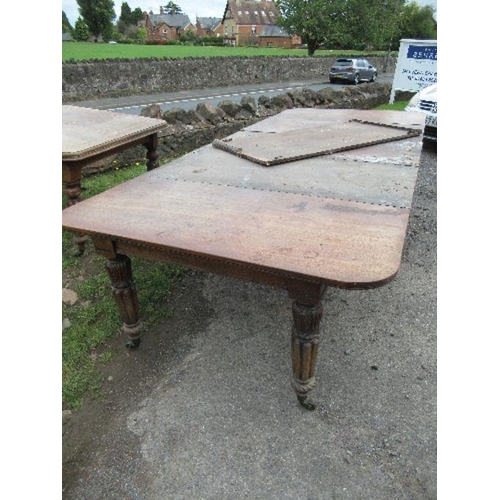 82 - A 19th century mahogany extending dining table, of Gillows style, fully extended 156ins x 56ins, hei... 