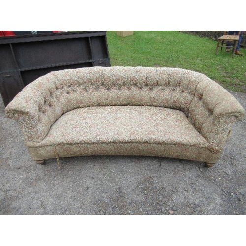 86 - A 19th century drop end curved sofa, length 76ins, depth 36ins