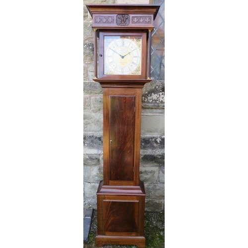 94 - A 20th century mahogany cased long case clock, the brass dial inscribed The Prince and Princess of W... 