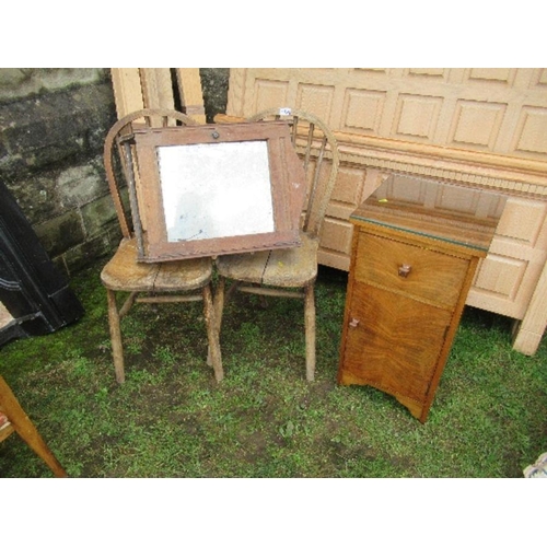 99A - A hanging cabinet, two chairs and a pot cupboard