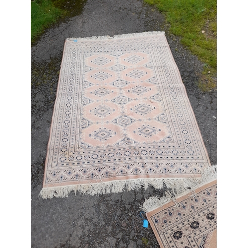 78 - An Eastern design runner, 32ins x 126ins, together with a similar Eastern rug, 50ins x 72ins