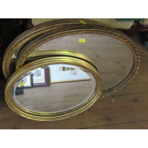 185 - Three gilt frame mirrors