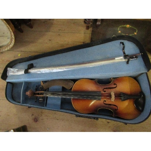 194 - A cased viola, copy of Stradivarius