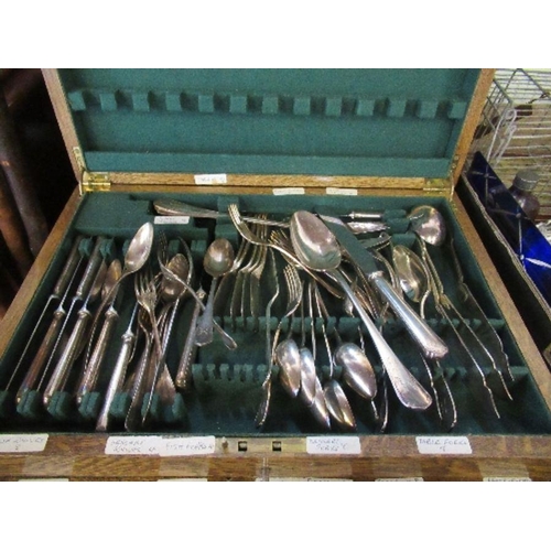 196 - A canteen of cutlery, to include continental examples, and Victorian silver examples