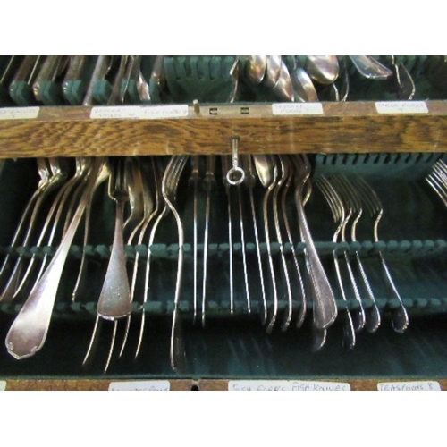 196 - A canteen of cutlery, to include continental examples, and Victorian silver examples