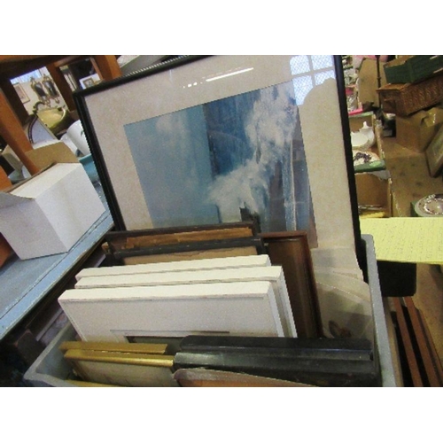 216 - A box of assorted pictures, including Victorian style examples