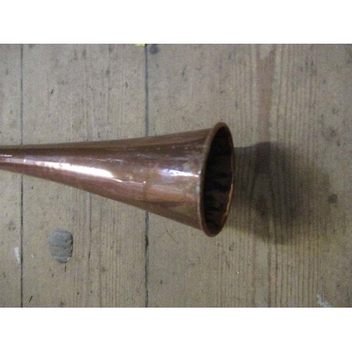 293 - An Antique copper and brass coaching horn, length 44ins