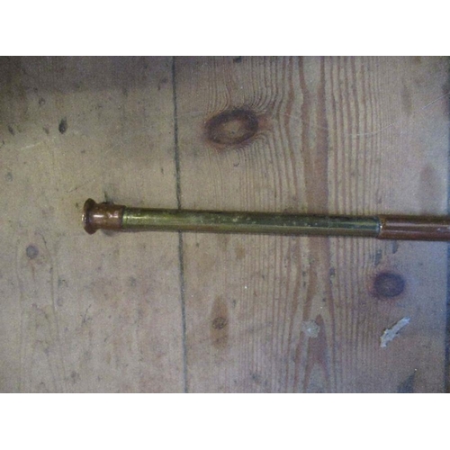 293 - An Antique copper and brass coaching horn, length 44ins