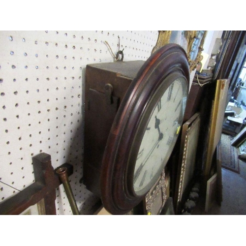 294 - A Dell & Co Bristol mahogany cased wall clock, with circular dial and fusee movement, overall diamet... 