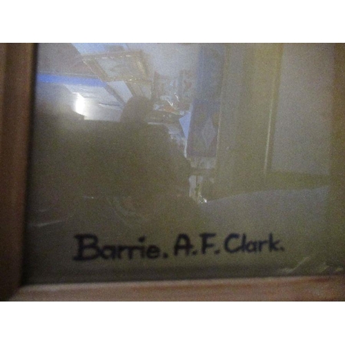 295 - Barrie A F Clark, colour print, Spitfire, 17ins x 35.5ins