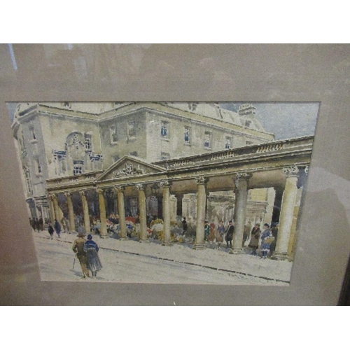 300 - A C fare, watercolour, Shelter, view of Bath, 9.5ins x 14ins. together with J Burton, watercolour, e... 