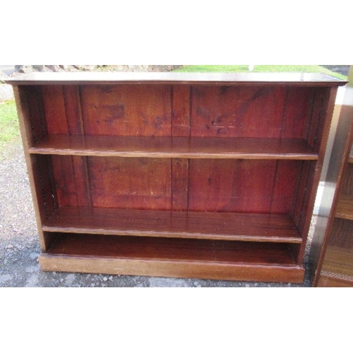 43 - A mahogany set of shelves, width 49ins x height 36ins, together with two sets of Gibbs Furniture she... 