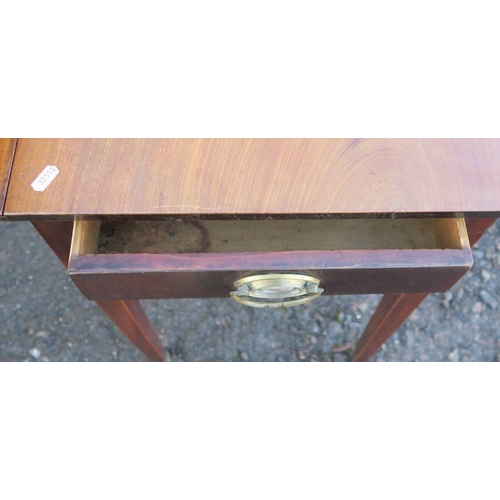 47 - A 19th century mahogany Pembroke table, fitted with a drawers and dummy drawer, raised on square tap... 