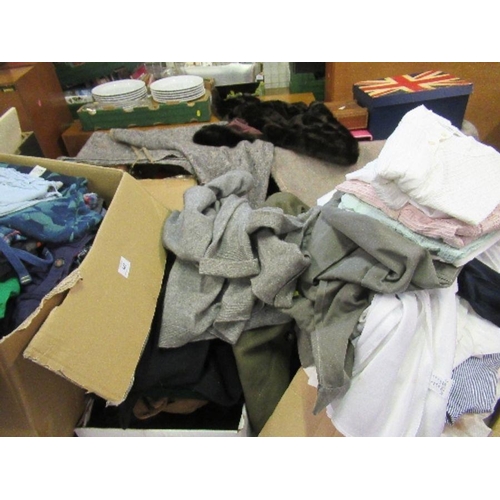 547 - A large collection of clothes, to include coats, etc.