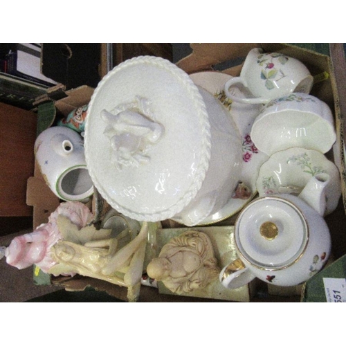 551 - A collection of sundries, to include Royal Worcester, resin models, etc.