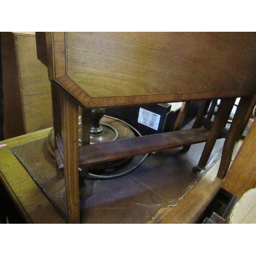 56 - An Edwardian sutherland table, together with a corner washstand