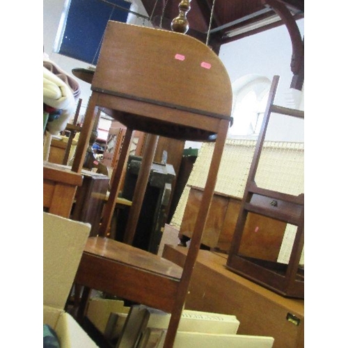 56 - An Edwardian sutherland table, together with a corner washstand