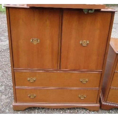 60 - A Stag television cabinet, together with a Stag dressing table with mirror and stool, and a G Plan d... 