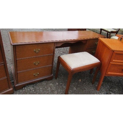 60 - A Stag television cabinet, together with a Stag dressing table with mirror and stool, and a G Plan d... 