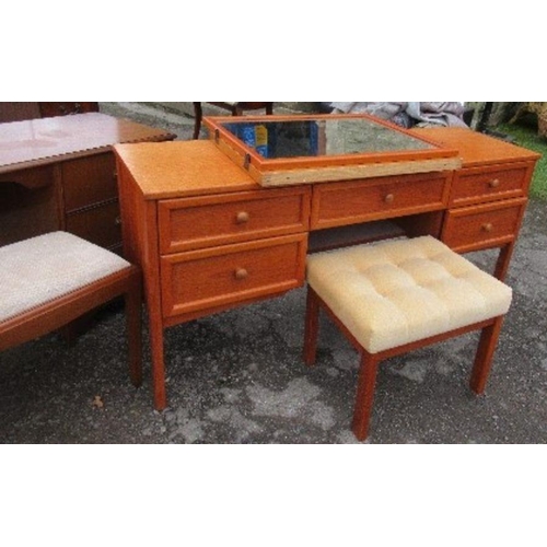 60 - A Stag television cabinet, together with a Stag dressing table with mirror and stool, and a G Plan d... 