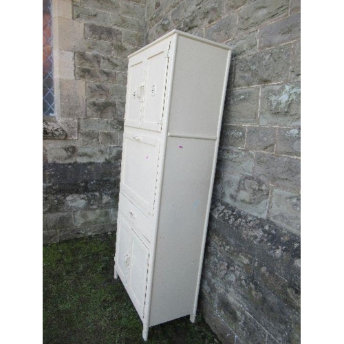 66 - A mid 20th century painted larder cupboard, width 29ins x height 72ins x depth 15ins