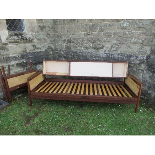 21 - 'Manhattan' teak sofa bed, together with chair frames, af