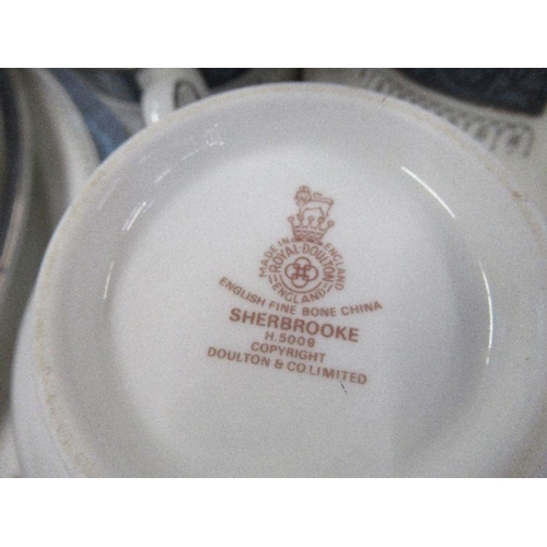 241 - A Royal Doulton Sherbrooke pattern part dinner and tea service