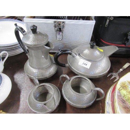 244 - A Craftsman Sheffield pewter four piece tea set