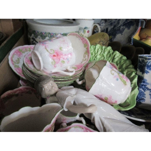 317 - A box of assorted china, including teaware, Carlton ware, etc.