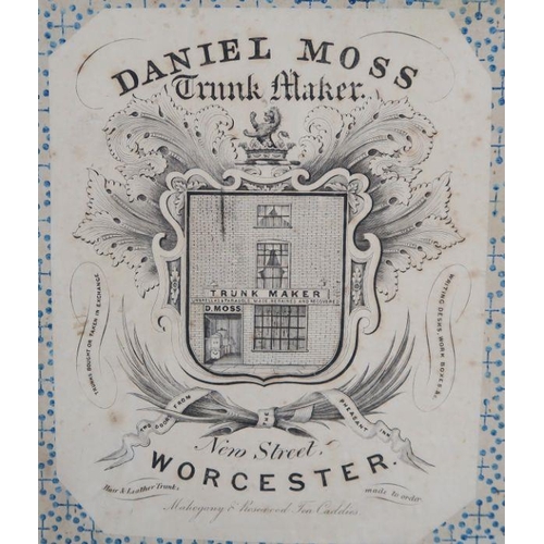 43 - Daniel Moss Trunk Maker, a studded trunk, 27.5ins x 18.5ins, height 17.5ins, together with a domed t... 