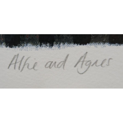 100 - Govinder Nazran (1964-2008), limited edition signed print, Alfie and Agnes, 31/295, 12ins x 37ins